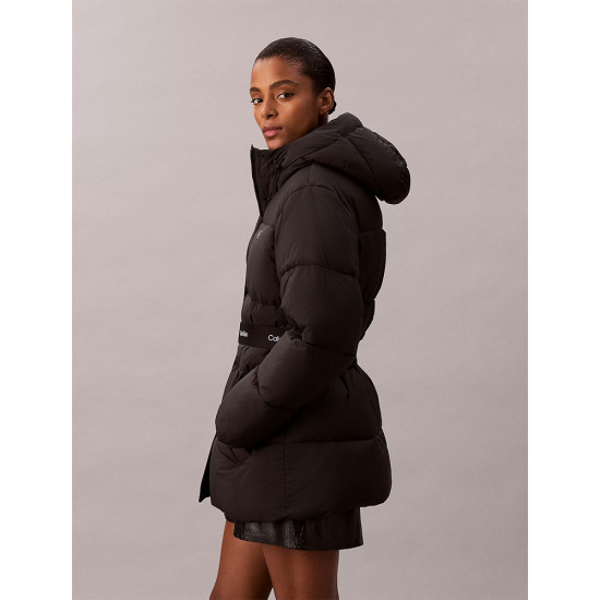 Calvin Klein Γυναικείο μπουφάν Logo Belt Hooded Puffer Jacket